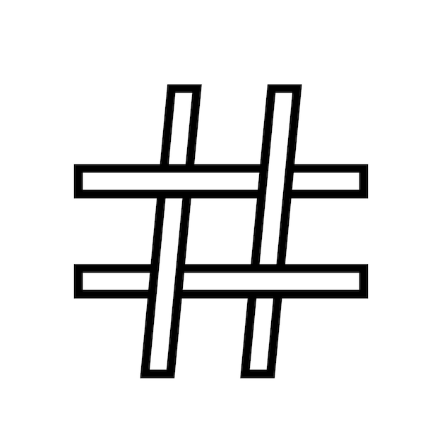 Hashtag ikona tag logo symbol ilustracja akcji