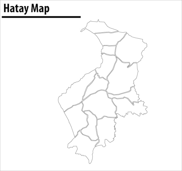 Hatay Mapa Ilustracja Wektor Miasto Turcji