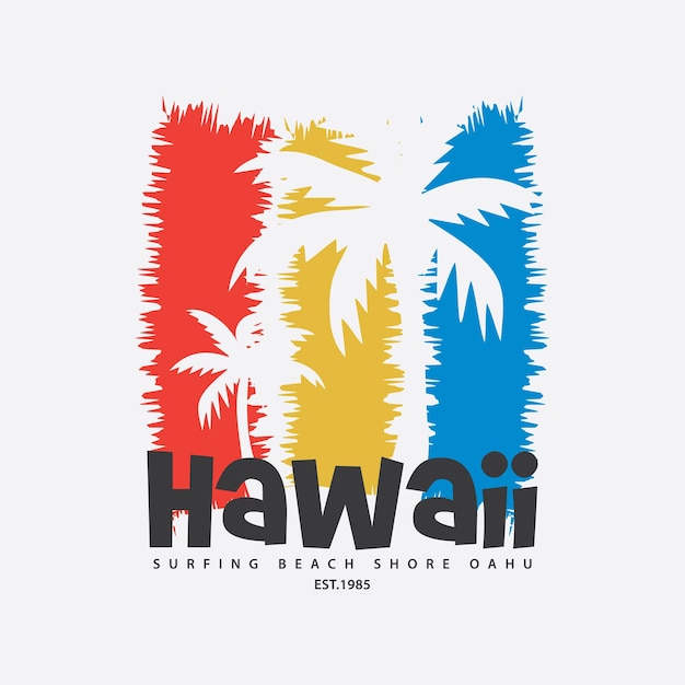 Hawaje Ilustracja Typografii Idealna Do Projektowania Koszulek