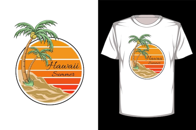 Hawaje Lato Retro Vintage T Shirt Design