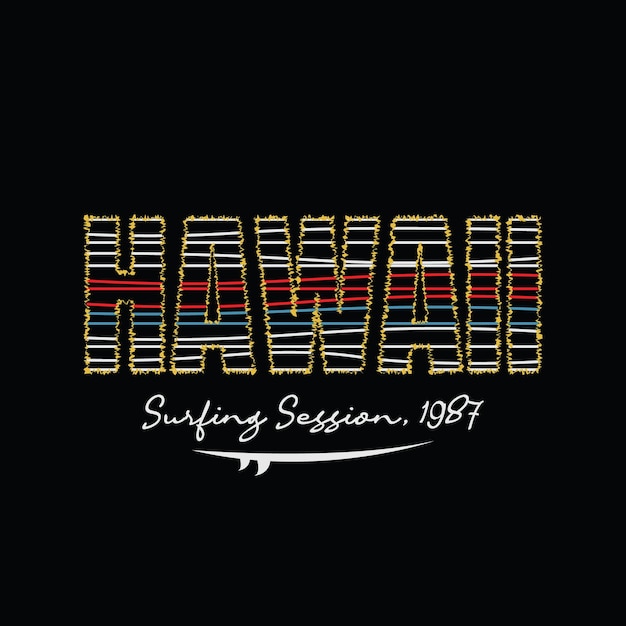 Hawaje Typografia Wektor T Shirt Design