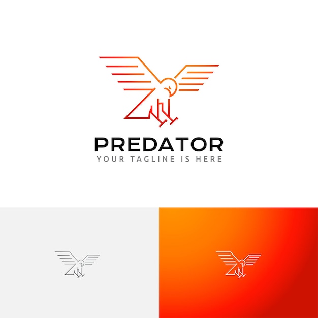 Hawk Eagle Falcon Wings Predator Bird Monoline Logo szablon