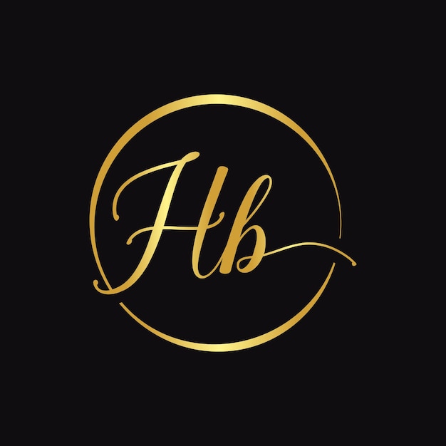 HB Script Logo Design Szablon wektora Początkowa litera kaligrafii Ilustracja wektorowa HB