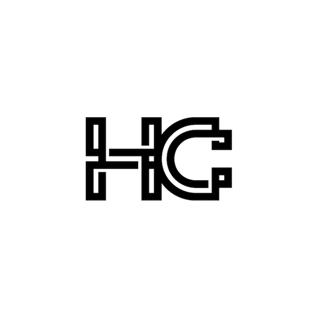 Hc monogram logo projekt list tekst nazwa symbol monochromatyczne logotyp alfabet znak proste logo