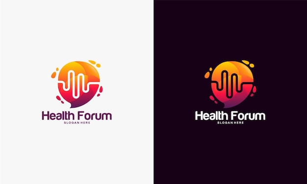 Health Consult Logo Projektuje Koncepcję, Wektor Szablonu Logo Health Forum