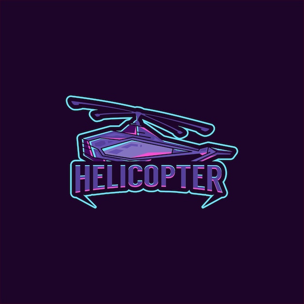 Helikopter Esports Logo Design Premium Gaming Vector