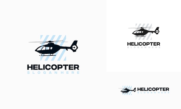 Plik wektorowy helikopter sylwetka logo projektuje szablon wektor