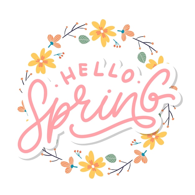 Hello Spring Flowers Tekst napisu slogan