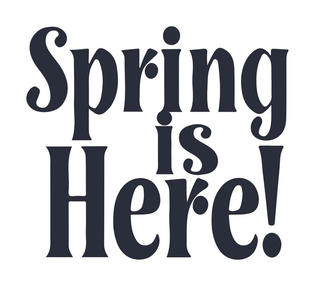 Hello Spring is Here Ręcznie pisane litery kaligrafia Projekt zaproszenia na świąteczną wizytówkę