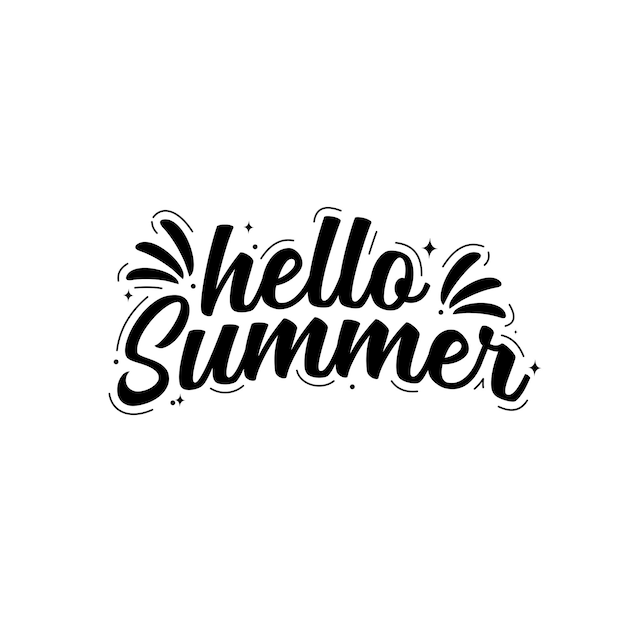 Hello Summer retro lettering wektorowy ilustracja EPS 10
