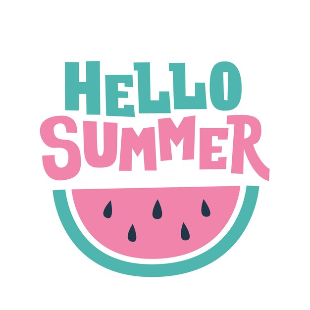 Hello Summer tekst i karta arbuza