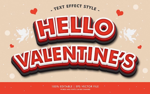 Hello Valentine's Text Efekty Styl