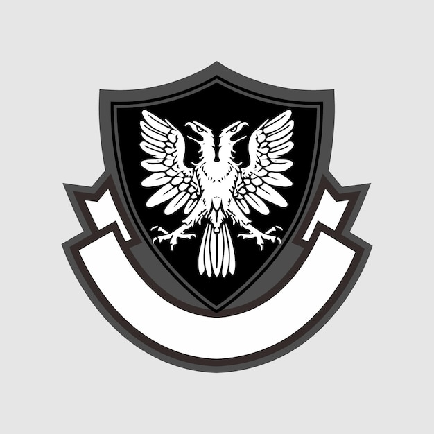 Plik wektorowy heraldyka tarcza orzeł logo ptak sokoł lub jastrząb odznaka emblema ikonę wektorową