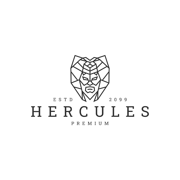 Hercules Geometryczne Wielokątne Logo Wektor Szablon Projektu Ikony