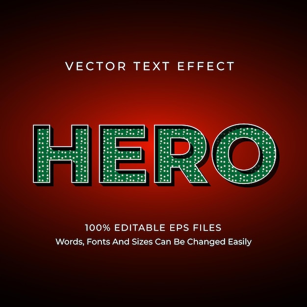 Hero Text Effect W Pełni Edytowalny Plik Eps