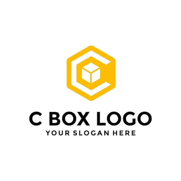 Hexagon C Logo Design Szablony Pudełko Magazynowe Dystrybucja Wysyłki