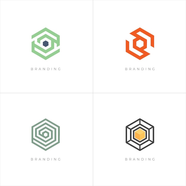 Hexagon Digital Marketing Trading Networking Koncepcja Logo Wektor