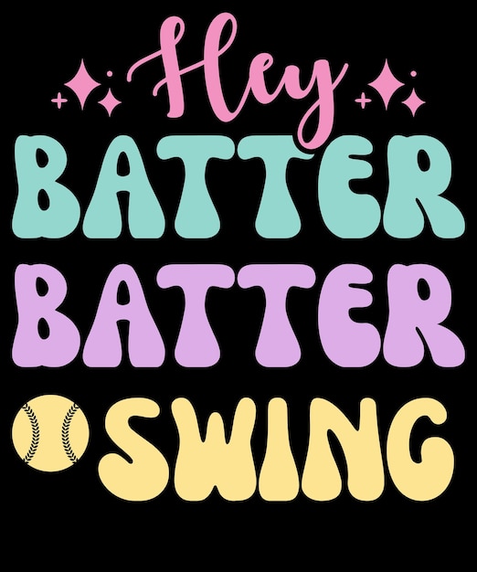 Plik wektorowy hey batter batter swing projekt koszulki