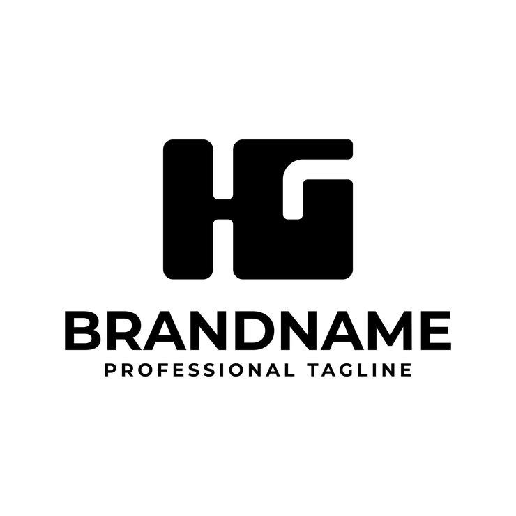 Wektor hg monogram logo odpowiednie dla każdej marki z inicjałami gh lub hg