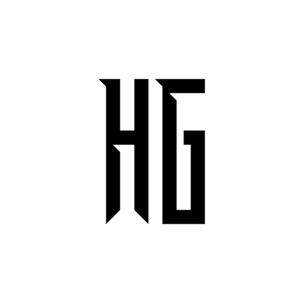 HG monogram logo projekt litery tekst nazwa symbol monochromatyczny logotyp alfabet znak prosty logo