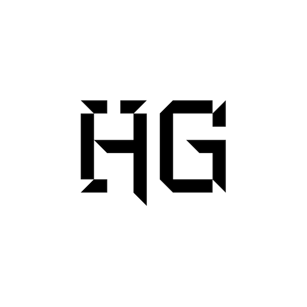 HG monogram logo projekt litery tekst nazwa symbol monochromatyczny logotyp alfabet znak prosty logo