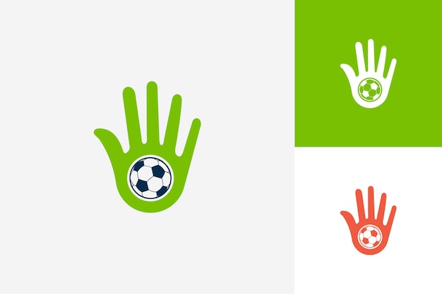 High Five Hand Soccer Logo Szablon Wektor, Godło, Koncepcja Projektu, Kreatywny Symbol, Ikona
