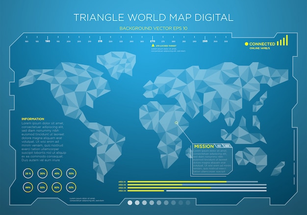 High Tech Mapa świata Cyfrowy Interfejs Tła