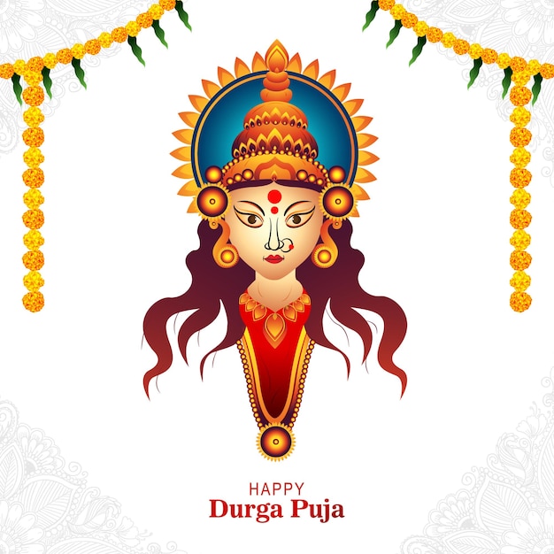 Hinduistyczne święto Shubh Navratri lub Durga Puja świętowanie tła karty