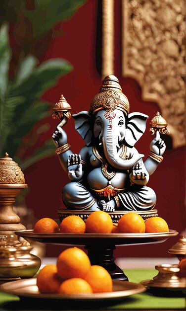 Plik wektorowy hinduski bóg pan ganpati pan ganesha ganesh chaturthihindu bóg pan ganpati pan ganesha ganesh c