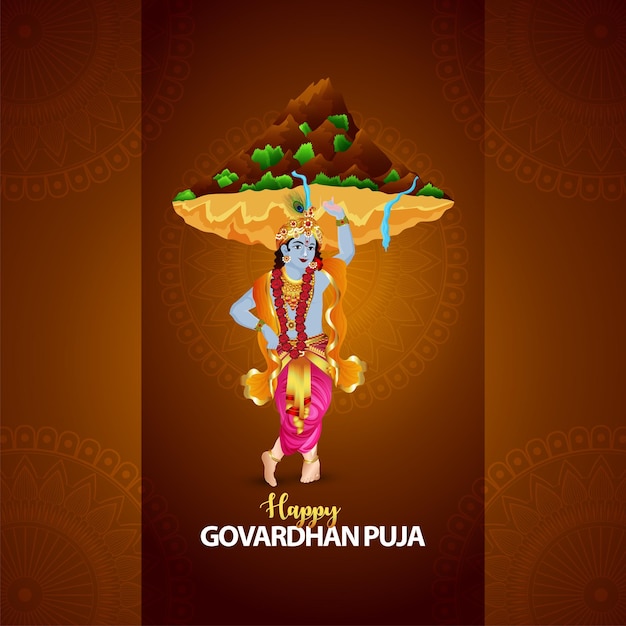 Hinduski festiwal govardhan puja celebracja