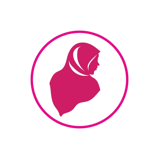 Hiojab Logo Projekt Ilustracja Proste Piękno Moda Muzułmanin