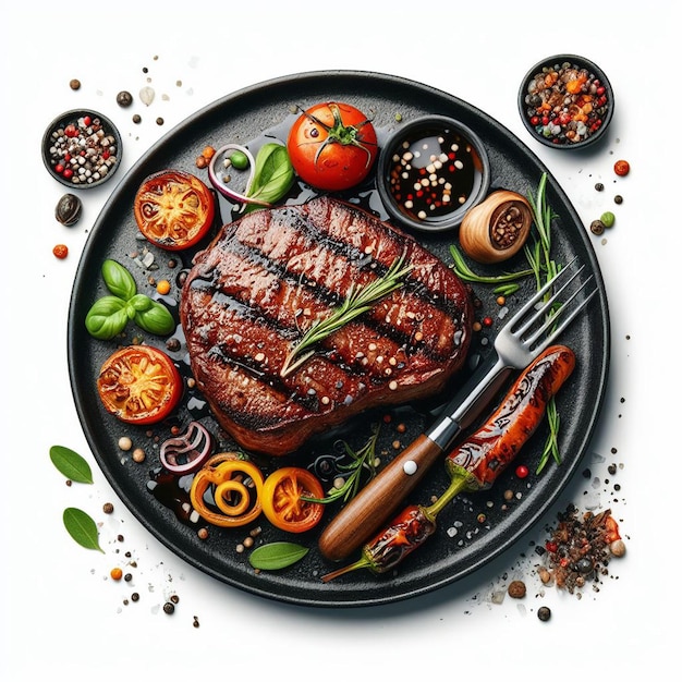 Plik wektorowy hiperrealistyczna ilustracja wektorowa pikantny grillowany filet steak tenderloin sirloin potrawka z wołowiny
