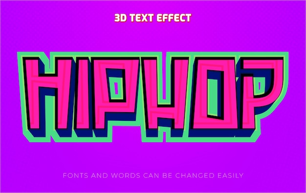 Hiphop funk 3d edytowalny efekt tekstowy