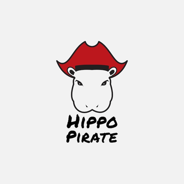 Hippo W Czapce Pirackie Logo Projekt