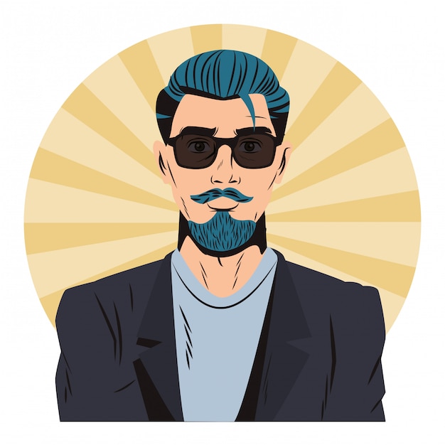 Hipster kreskówka pop-artu