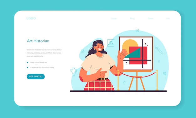 Historia Sztuki – Baner Internetowy Lub Historyk Landing Page’a Specjalizujący Się W Sztuce
