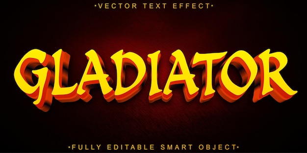 History Orange Warrior Gladiator Vector W pełni edytowalny Smart Object Text Effect
