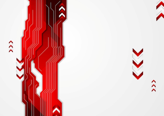 Hitech czerwone tło ze strzałkami