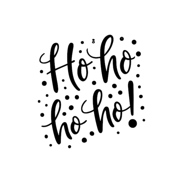 Ho Ho Ho ręczne litery bożonarodzeniowe typografia koszulka design plakat