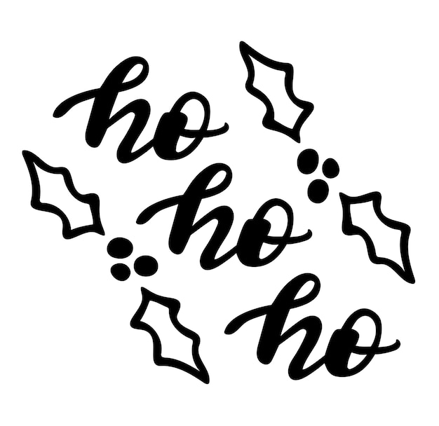 Ho ho ho z jemiołą doodle Boże Narodzenie sezon cytaty ręcznie napis