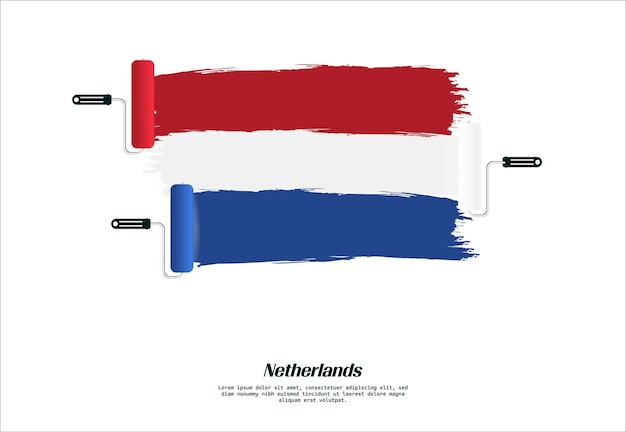 Holandia flaga narodowa w stylu grunge