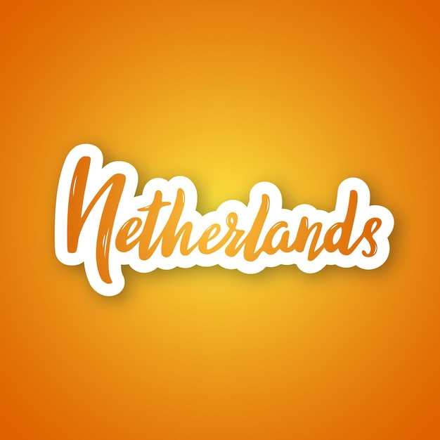 Holandia Ręcznie Rysowane Napis Fraza Sticker