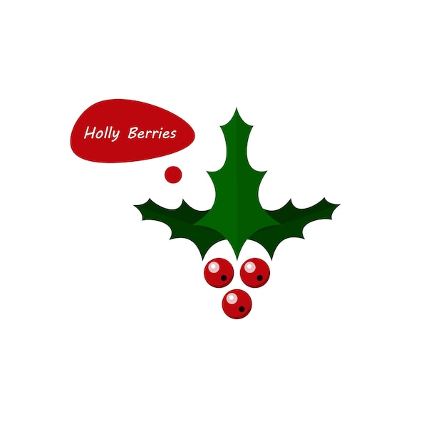 Holly Berry Czerwony Symbol Bożego Narodzenia