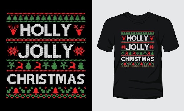 Holly Jolly Christmas Brzydki Projekt świątecznego Swetra.