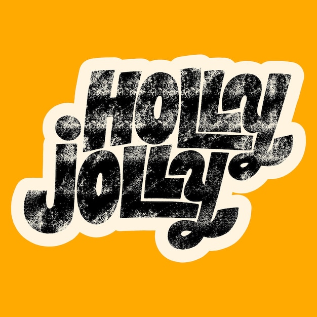 Plik wektorowy holly jolly handdrawn napis cytat