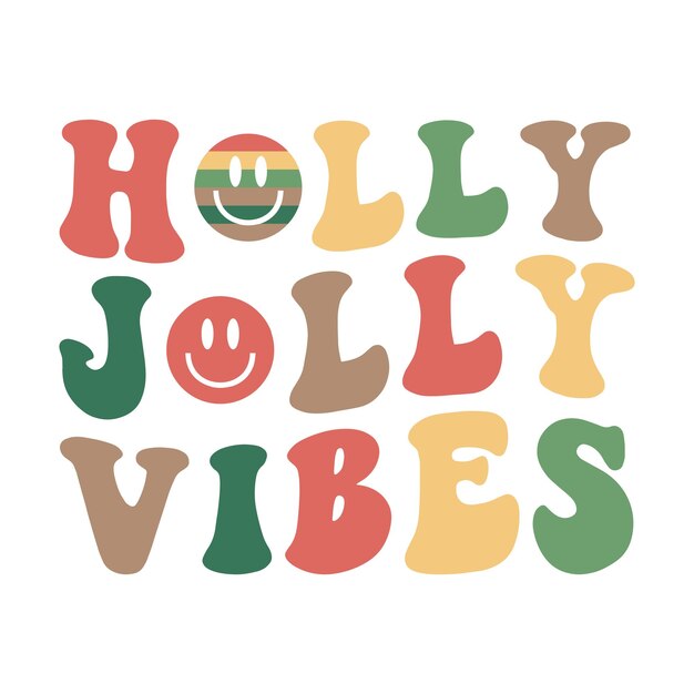 Holly Jolly wibruje retro SVG T-shirt