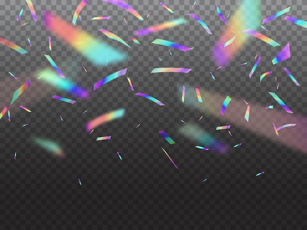 Plik wektorowy holograficzne konfetti błyszczy światłem bokeh