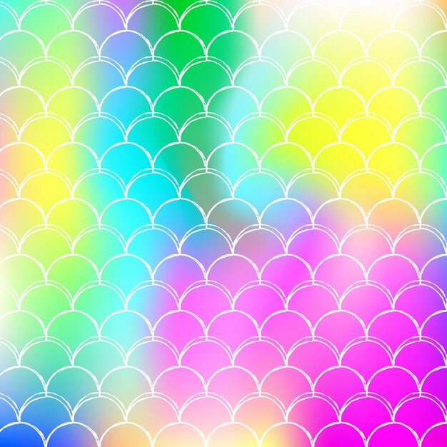 Holograficzne tło syrenka z gradientową skalą