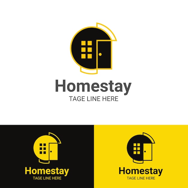 Homestay Logo Naturalne Proste Logo Ikona Wektor Pobyt W Domu Logo Firmy Wektor Inspiracja