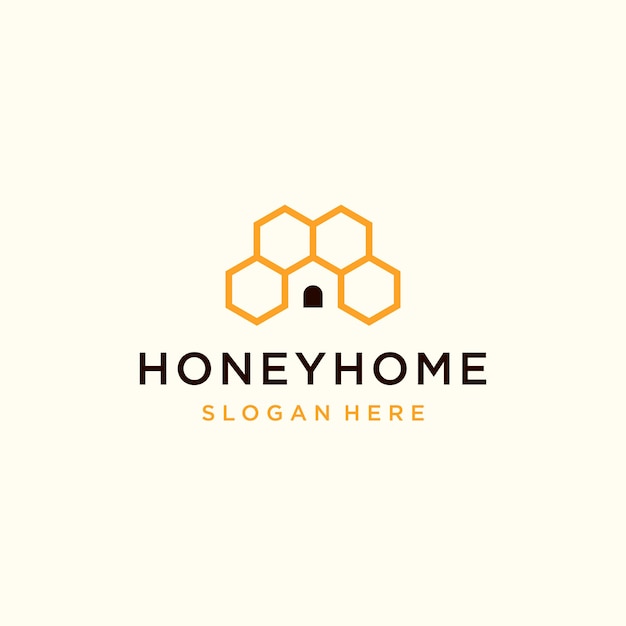 Honeycomb With House Home Logo Design Inspiracja